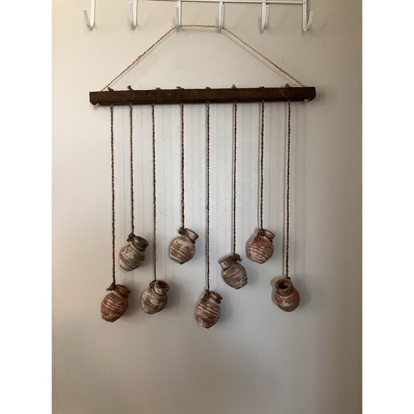 The Unbranded Brand Other - Rustic Hanging Clay Pots Wall Décor Mini Marks Southwest Farmhouse